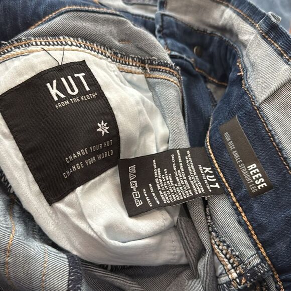 NWT KUT from the cloth Reese High Rise Ankle Straight Paperbag Waist Jean Size 4 - Picture 9 of 12